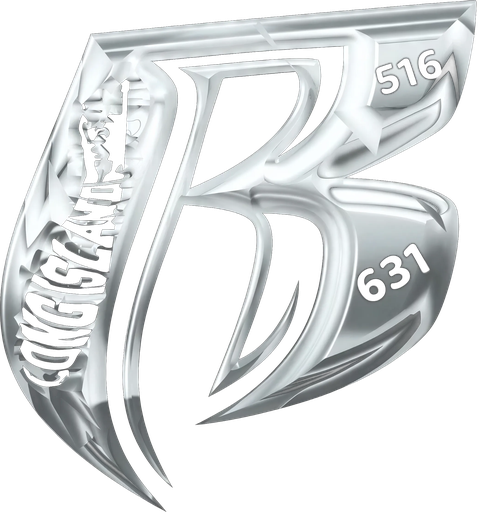 Chrome B logo engraved with Long Island 516 631